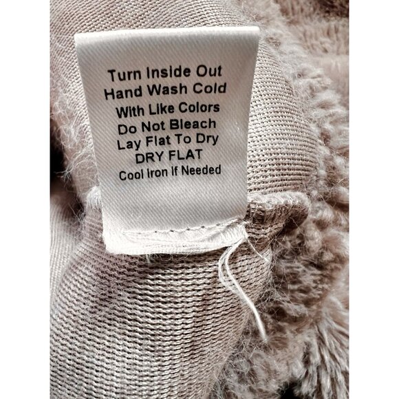 Timing Crop Faux Fur Jacket Grayish Lavendar Brassy Zip Pull Women's Size Medium - Picture 9 of 12